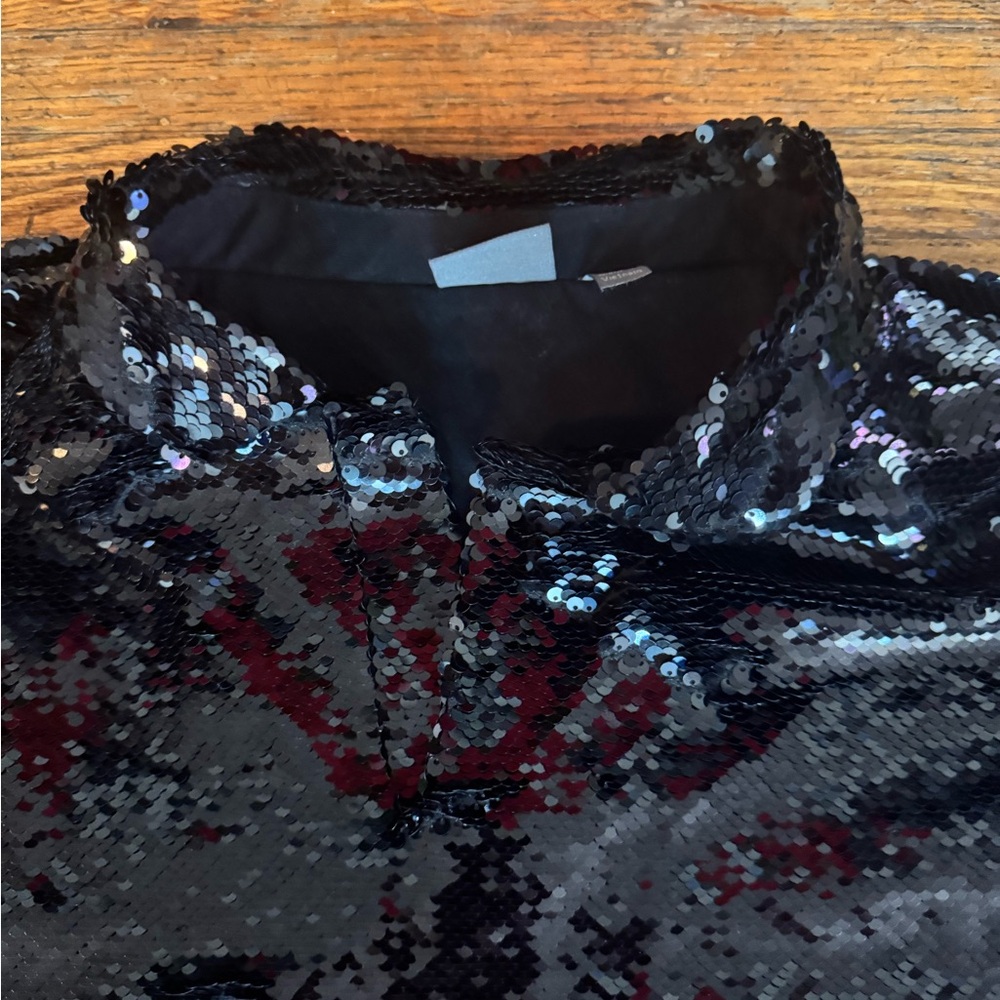 ASOS BLACK SEQUINNED POLO - Picture 6 of 7